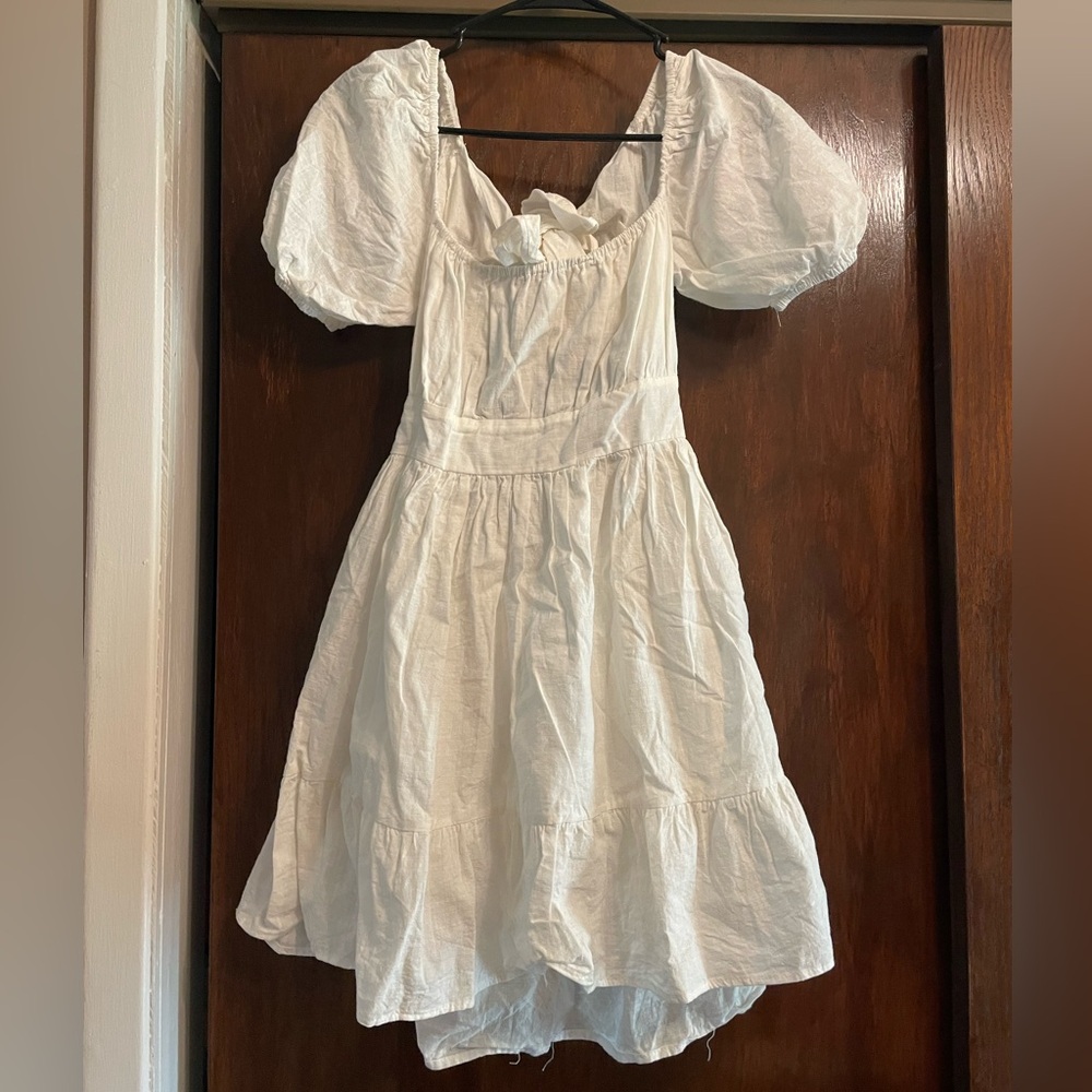 White Short Sleeve Dress